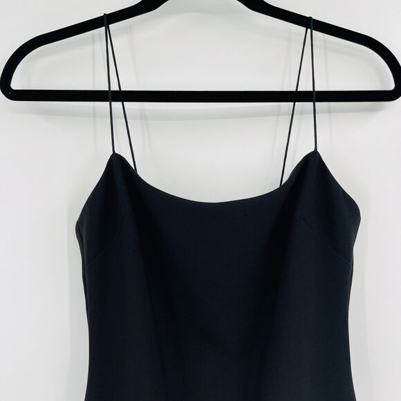 Likely Womens Dress Sz 2 Black Banks Sleeveless Flounced Ruffle Hem Crepe Sheath - Picture 3 of 11